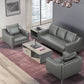 Grey Leather Office Sofa Set
