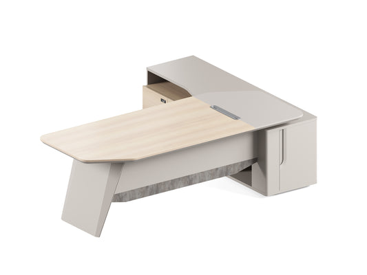 طاولة مكتب يسار 2.4 متر بيج