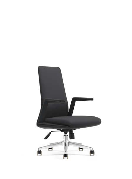 Mid-back swivel chair – LY-001B BLACK