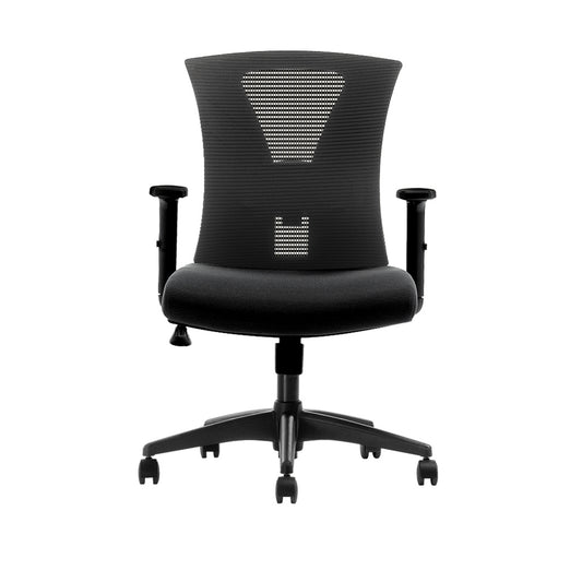 كرسي دوار ظهر قصير أسود