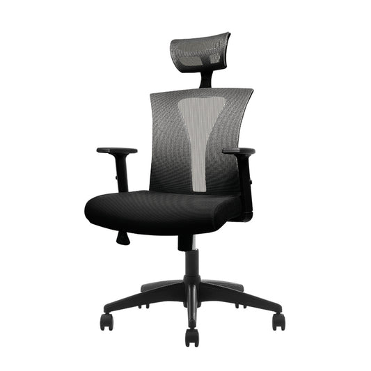 Black High-Back Swivel Chair