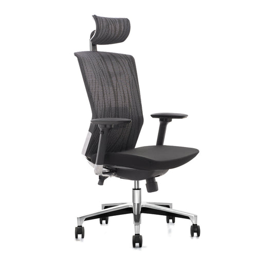Black High-Back Swivel Chair
